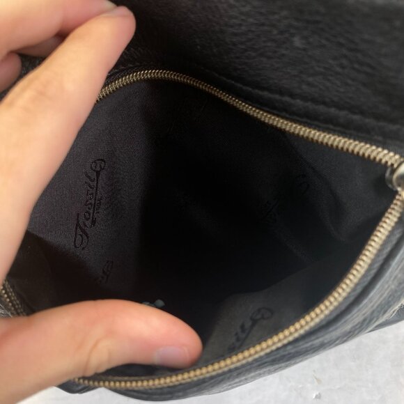 Vtg Fossil Black Genuine Leather Shoulder Bag 75082 Fossil 1954 - Picture 7 of 12